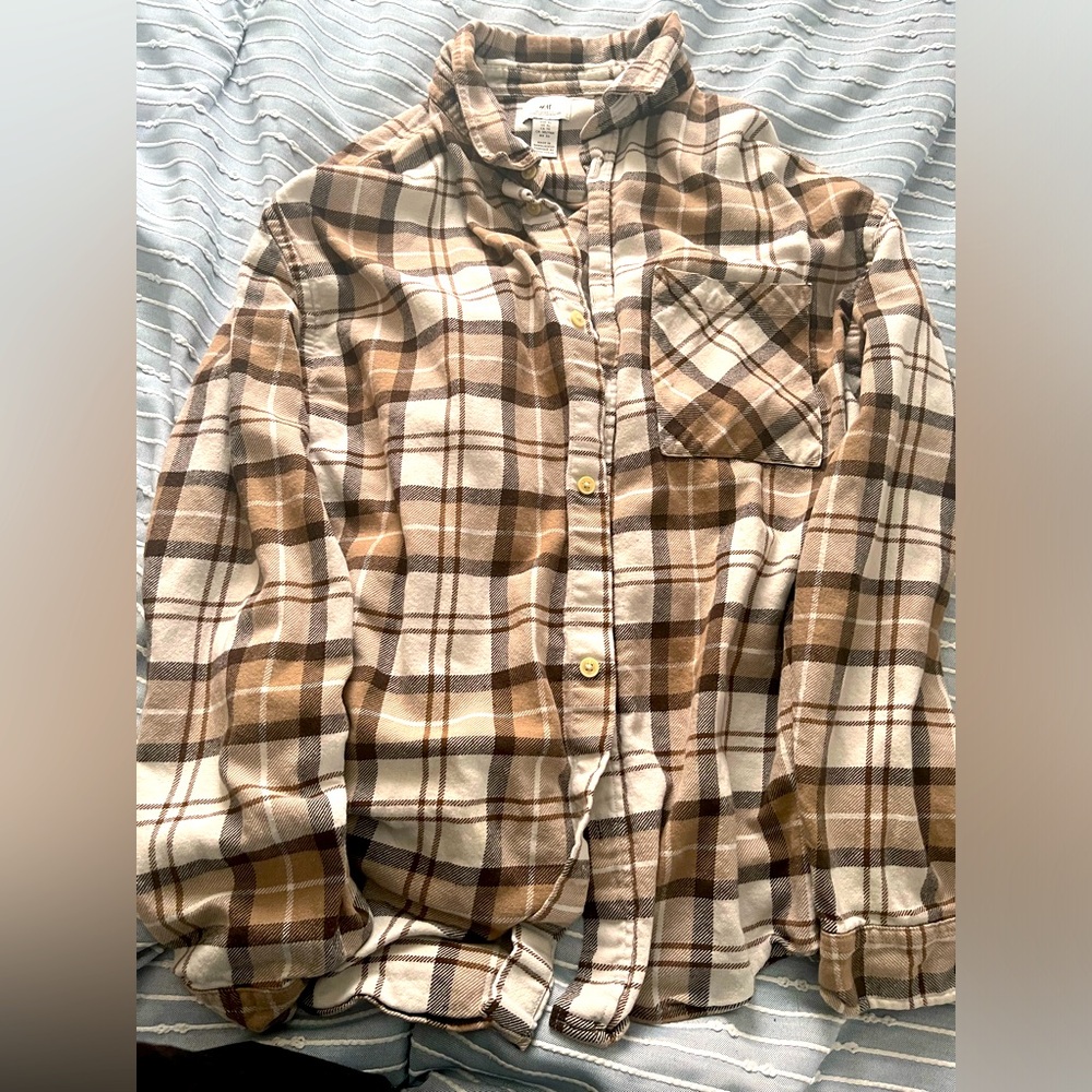 H&M Men’s Relaxed Fit Plaid Shirt Lightly Worn XL